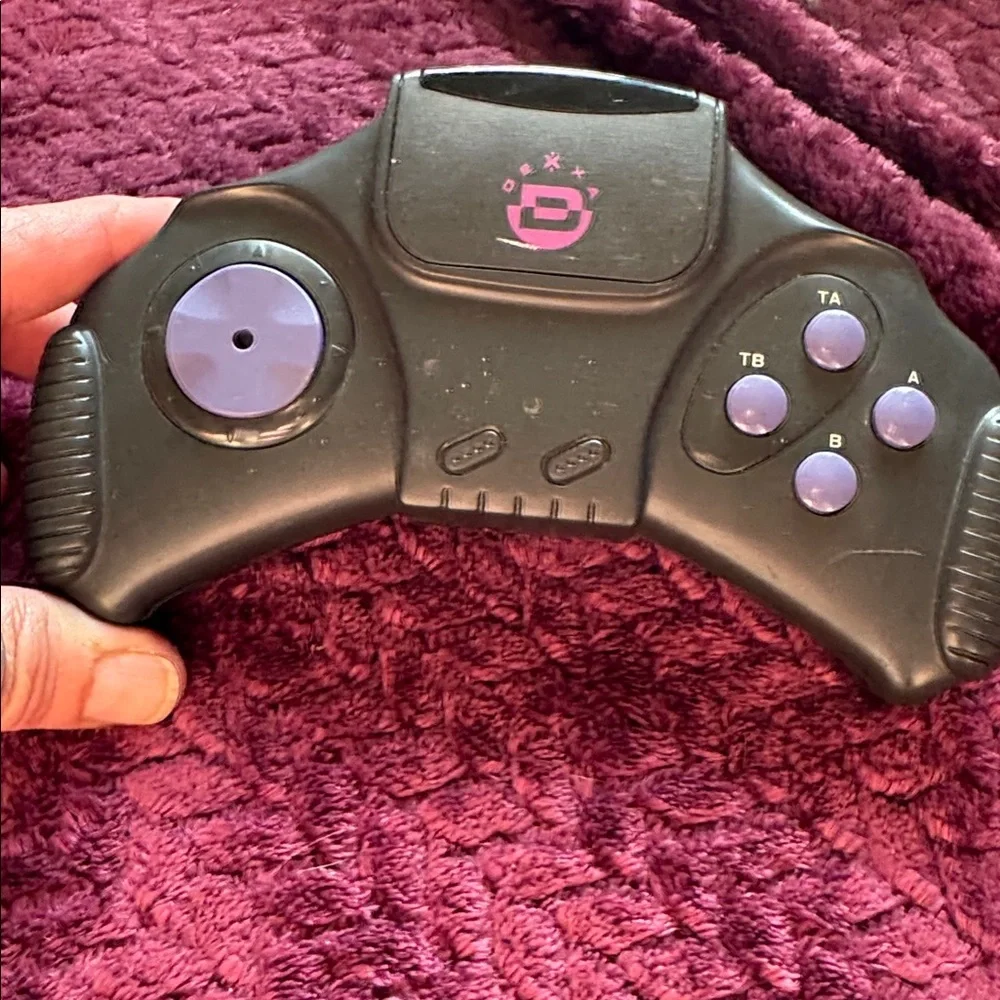 Black and Purple Gaming Controller with Receiver